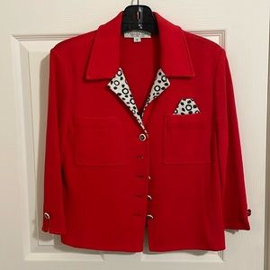 ⭐️St John Collection wool blazer, bright red size 8